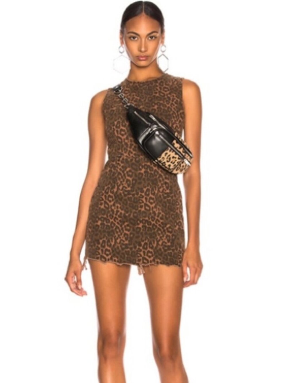 Alexander Wang Animal Print Denim Dress